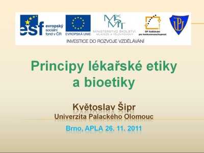 Prezentace, Prof. MUDr. Květoslav Šipr, CSc.